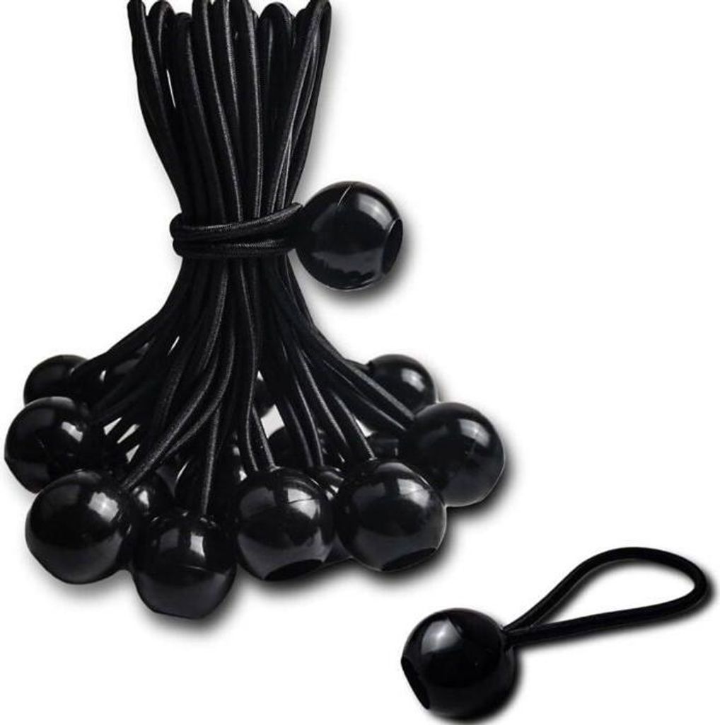 20 Stück elastische Kordeln mit Kugeln – 25 cm Packung universelle Gummiseile mit Verschlüssen – strapazierfähiges Gummiband, perfekt für