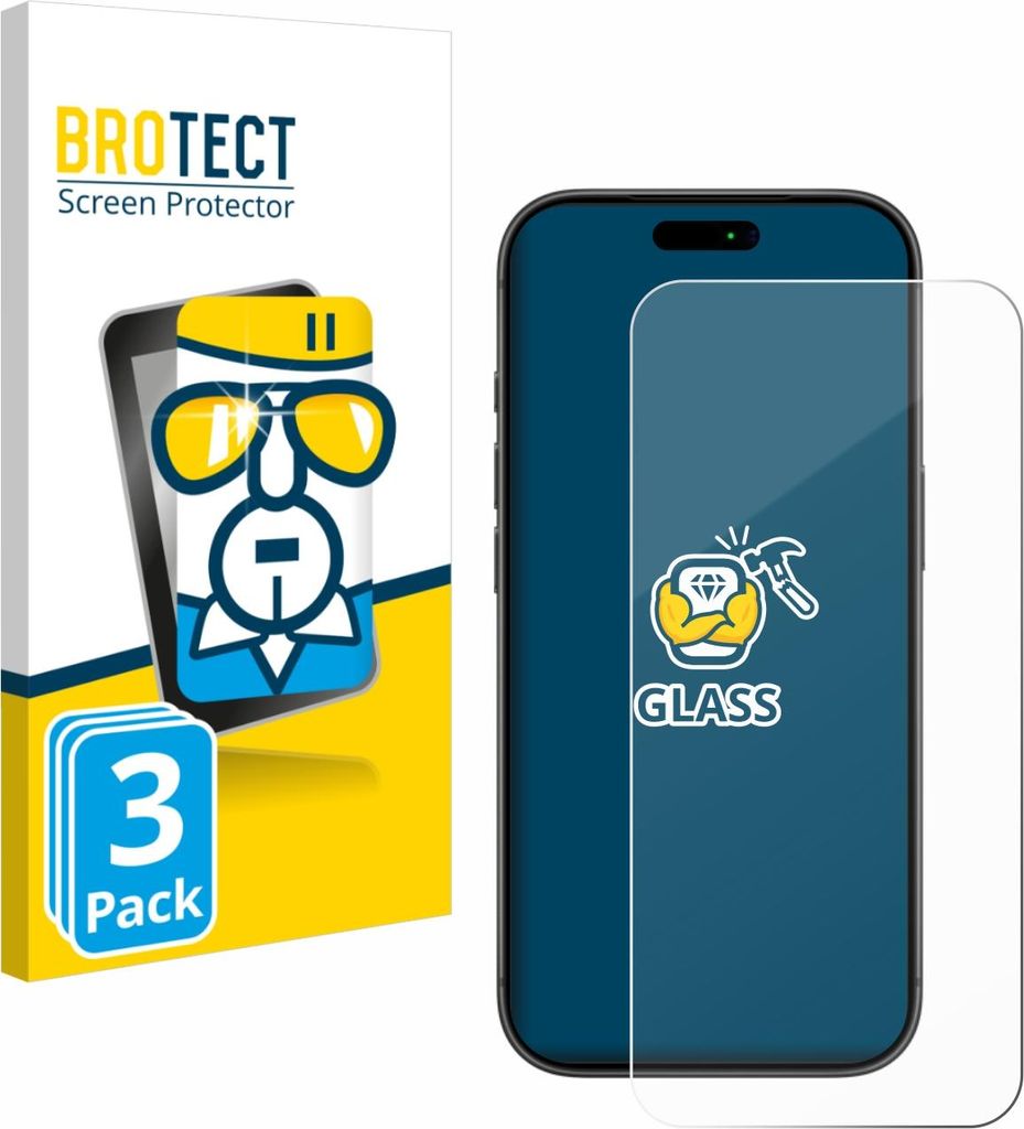 3x BROTECT Schutzglas für Apple iPhone 17 Pro Displayschutz 9H Glas klar transparent