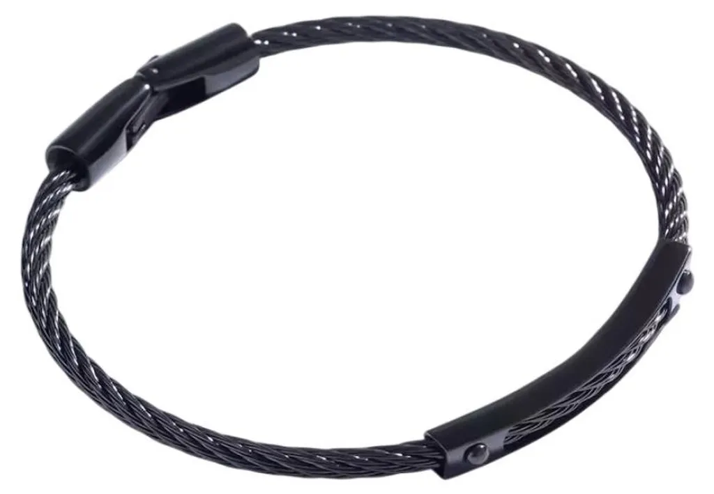 Gourmette homme en acier noir : Le bracelet tendance à mailles larges