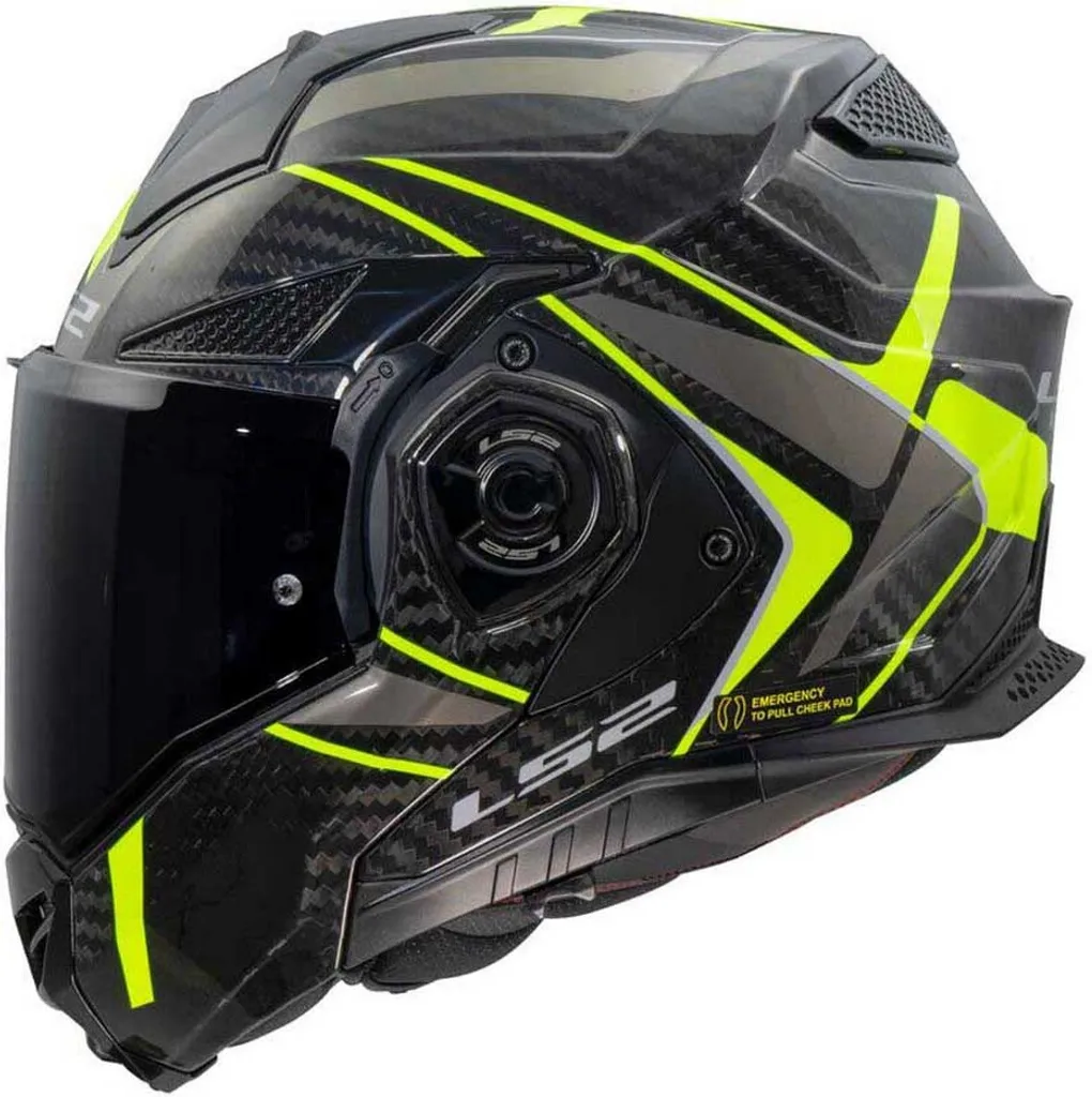 Casque Modulable Carbone LS2 FF901 Advant X Future II Jaune Fluo XS