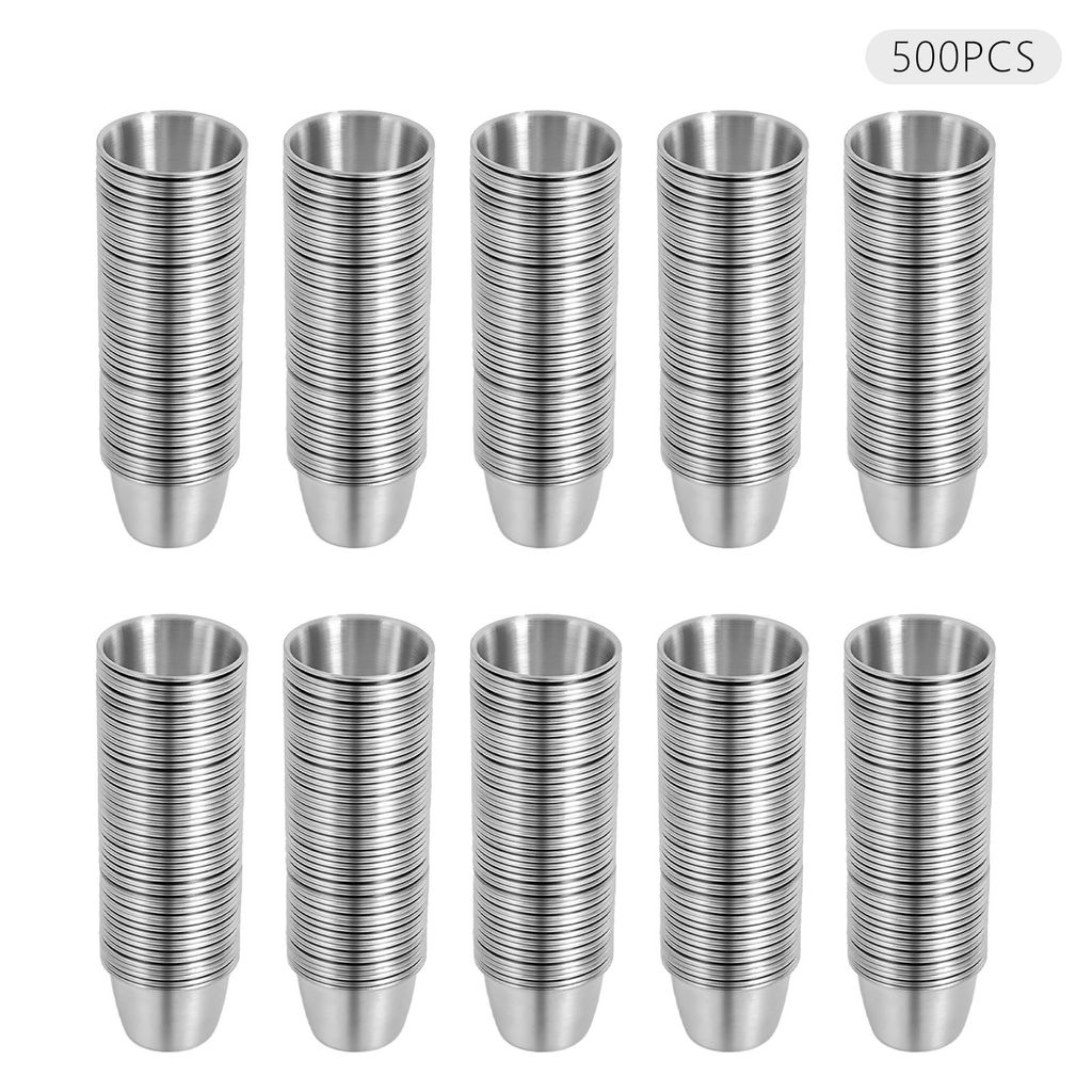 500 Stück Edelstahl-Saucenbecher 70ml Mini-Dip-Schalen 6*3.8*4cm