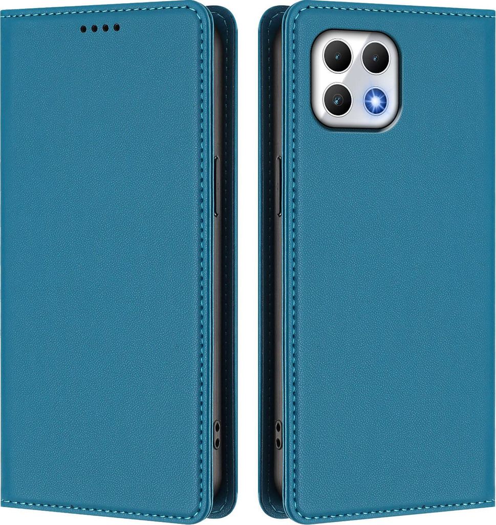 Handyhülle für T-Mobile REVVL 7, Kunstleder Klapphülle Stoßfeste Magnetische Hülle mit Ständer Blau
