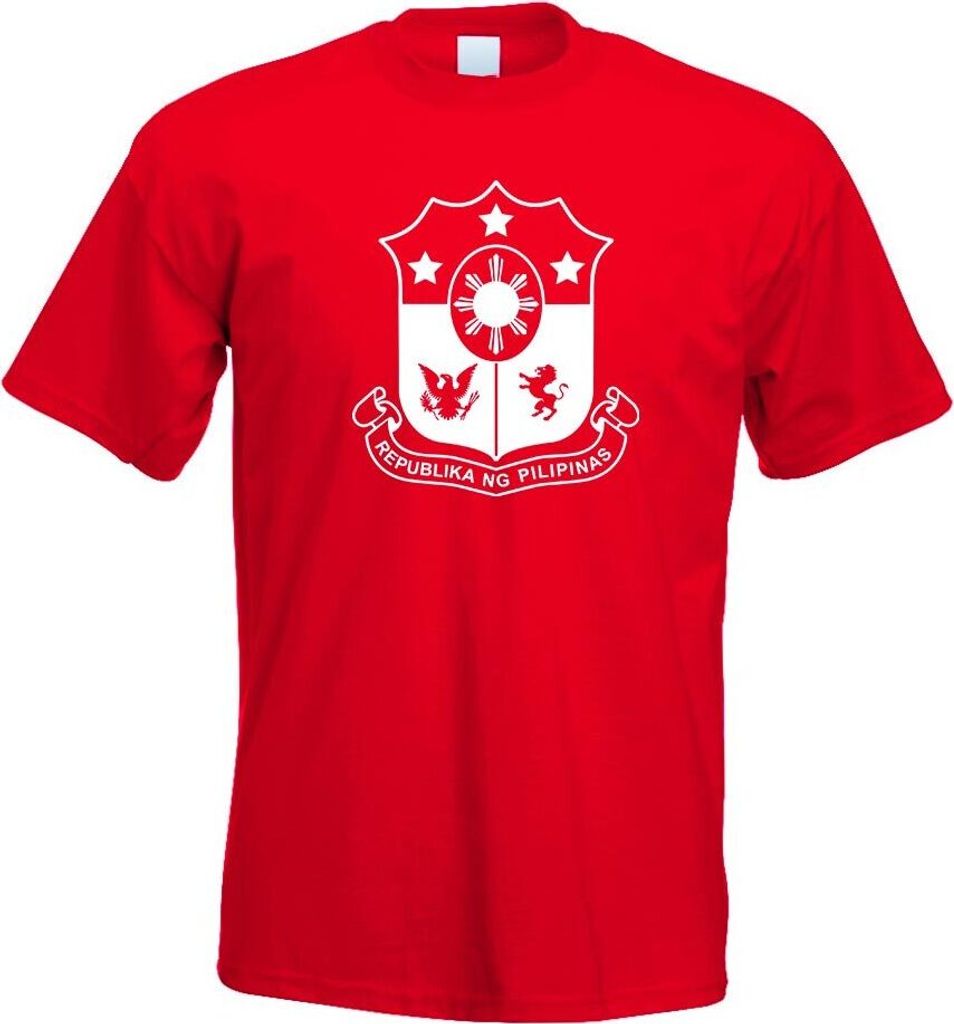 Kiwistar - T-Shirt - rot - Philippinen Wappen Motiv Bedruckt Funshirt Design Print - mit Motiv Bedruckt - Funshirt Design - Sport - Freizeit - Herr...