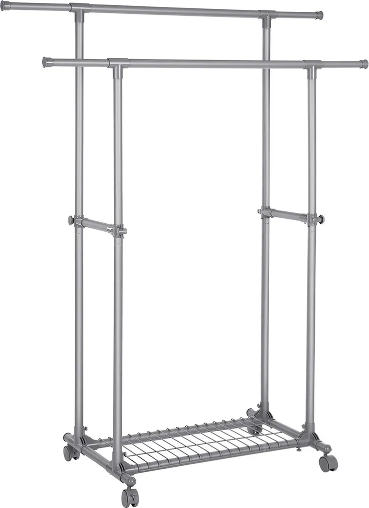 Portant à vêtements gris pour optimiser le rangement dans l'entrée