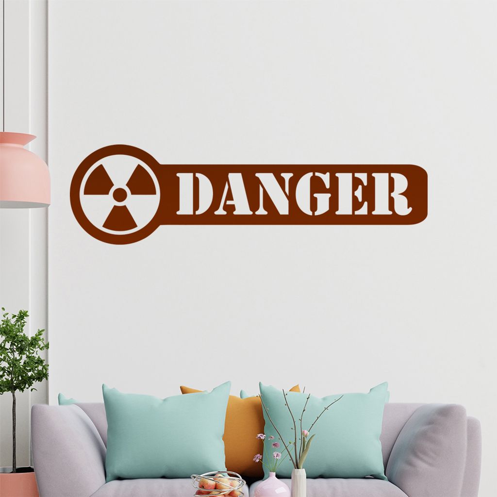hauptsachebeklebt KIWISTAR Atom Danger Schild - Biohazard Virus Gift Gase Achtung Wandtattoo in 6 Größen - Wandaufkleber Wall Sticker - Dekoratio...