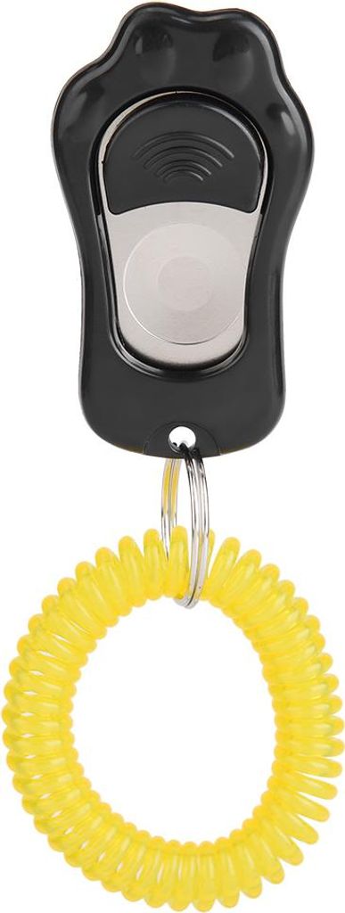 Verstellbarer 3-Gang-Trainings-Clicker für Hunde in Pfotenform mit Handschlaufe für Katzen (schwarz)