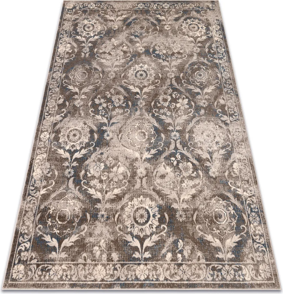 Tapis en Laine NAIN Ornement 7601/51625 Beige et Bleu en 80x150 cm