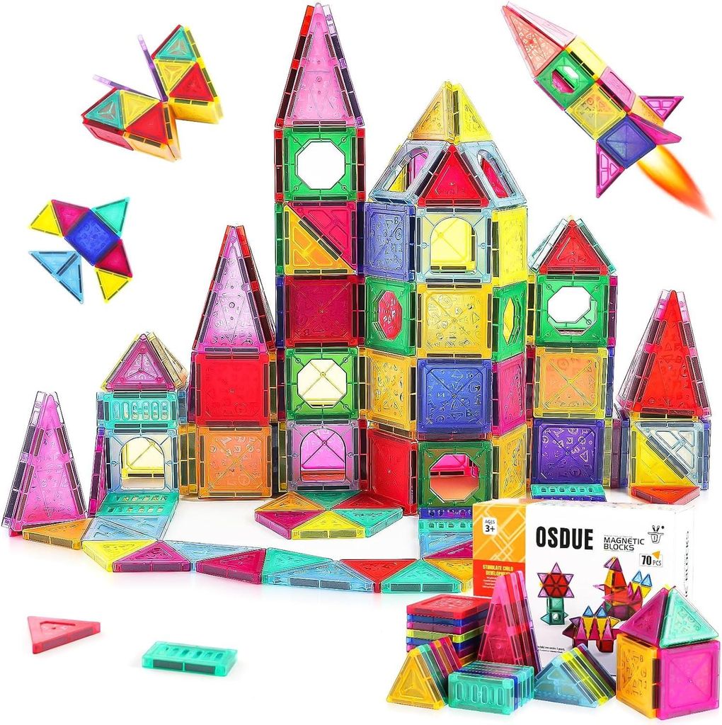 Set di costruzione magnetico da 70 pezzi - Giocattolo Immagine del prodotto 