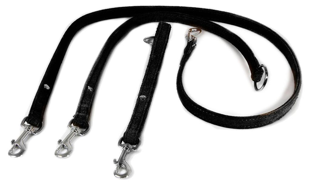 Das Lederband Universal Hundeleine Toronto schwarz/schwarz
