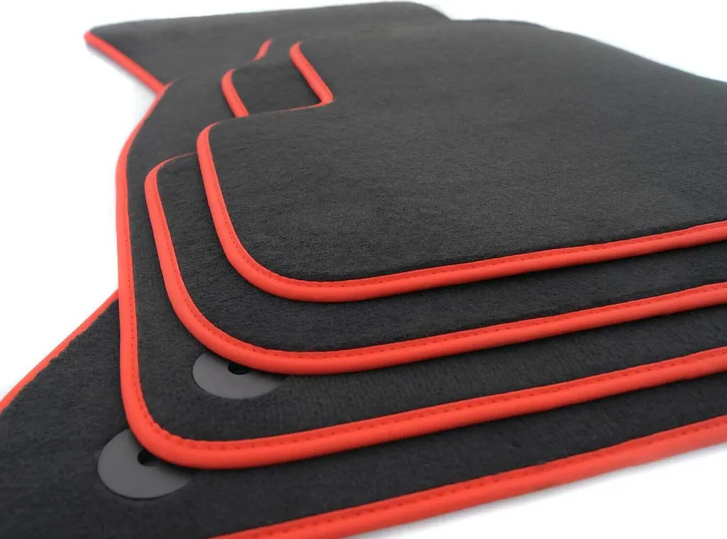 4 Tappetini Audi A4 B6 B7 S4 RS4 Premium Velours Bordo Rosso 2000-2008
