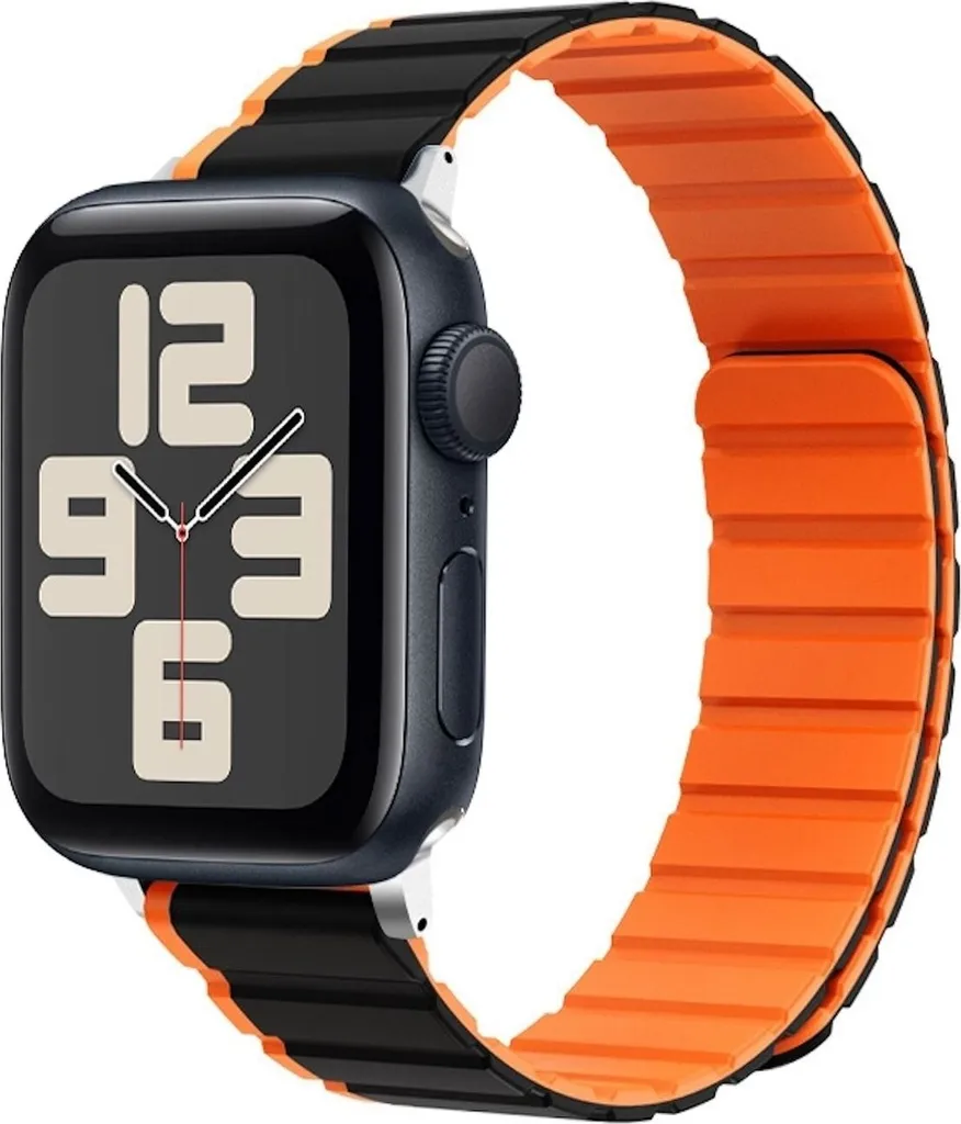 Per Apple Watch SE 2023 44mm Cinturino in silicone magnetico bicolore Arancione