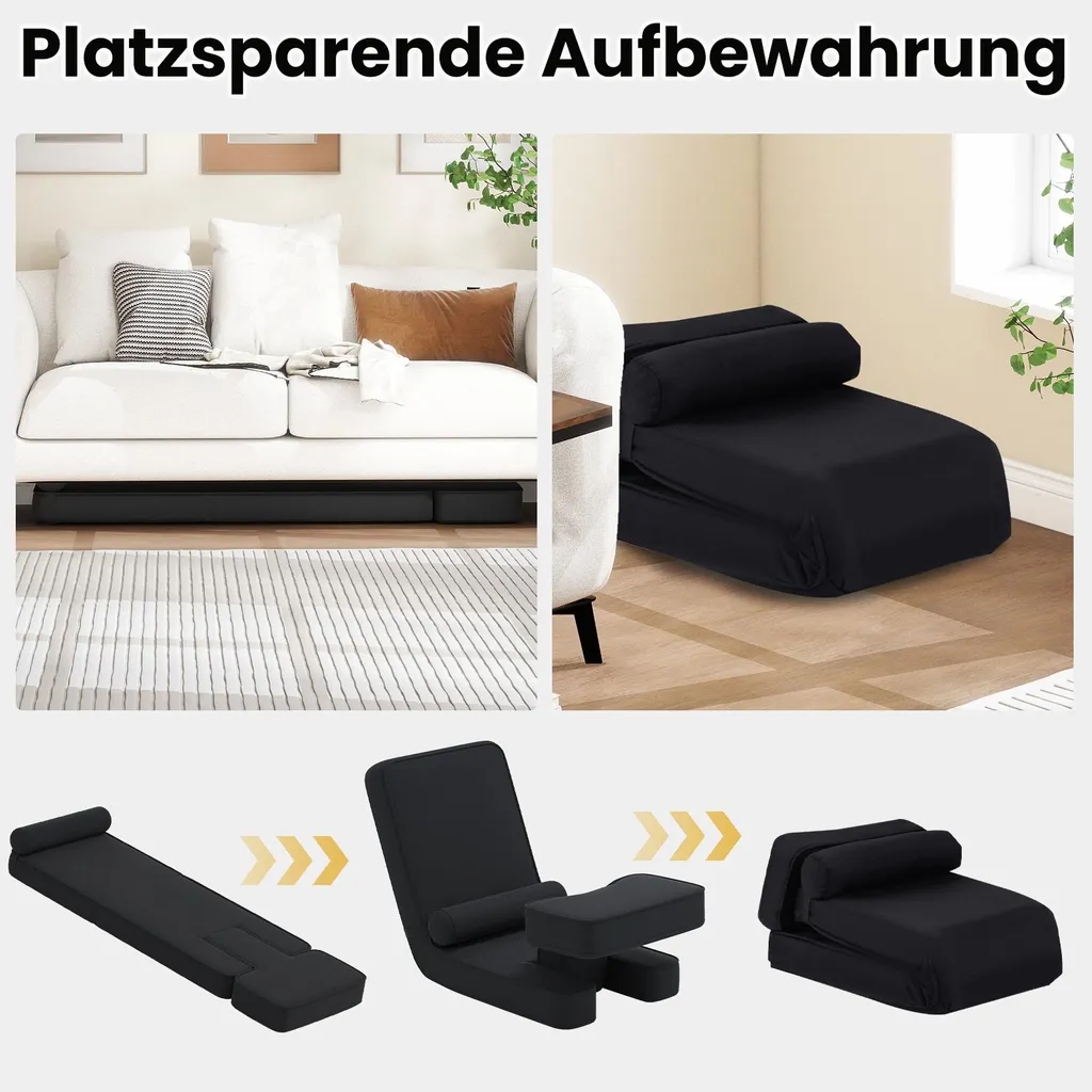 COSTWAY Chaise de sol pliable avec dossier et appui-tête réglable
