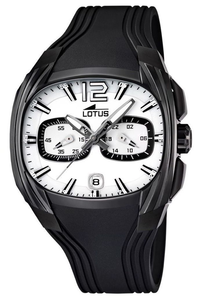Lotus Herrenuhr 15757/A DOOM schwarz weiß Kautschuk-Armband Uhr