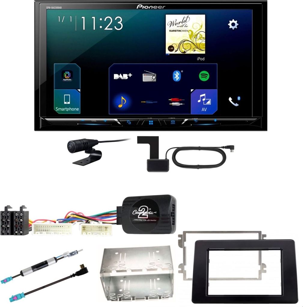 Pioneer SPH-DA230DAB Android Auto CarPlay Einbauset für Nissan NV400 ab 2019
