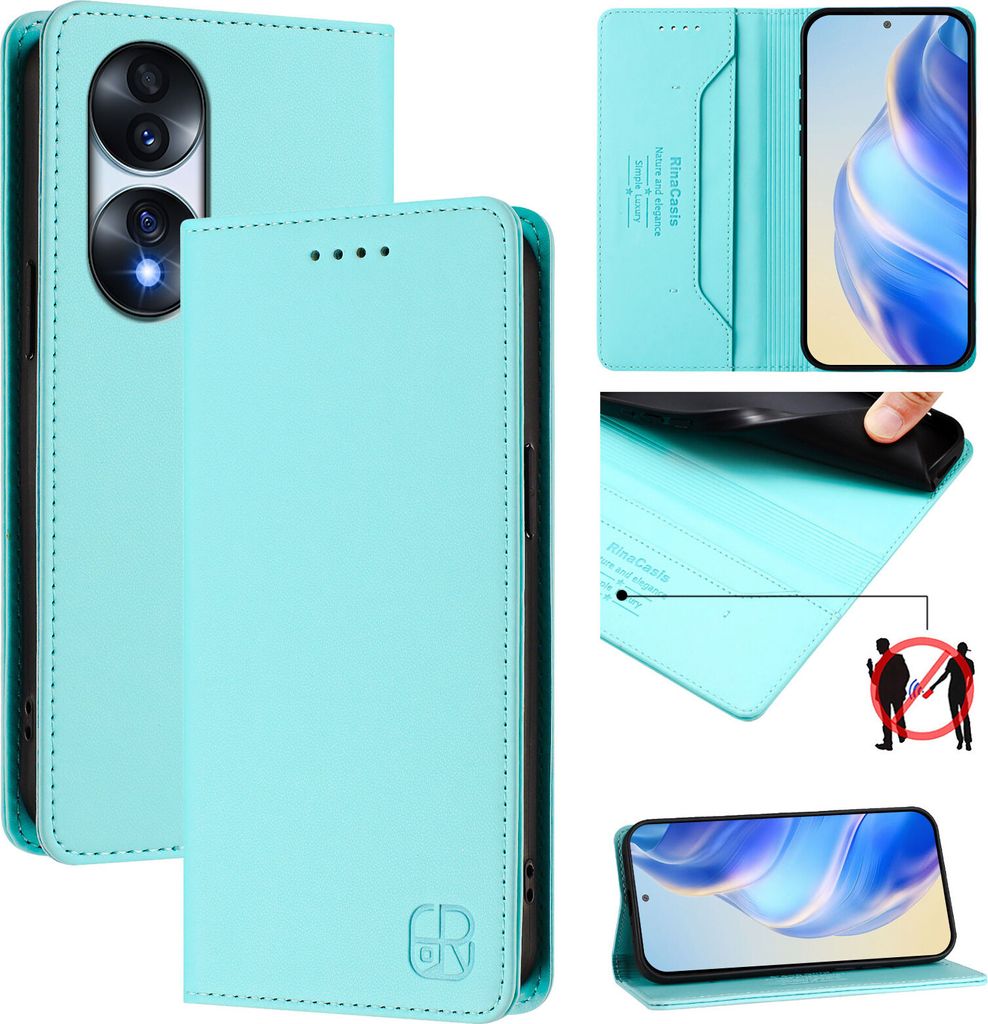 Lederhülle für Honor 70 Pro Hülle Flip Brieftasche Produktbild 