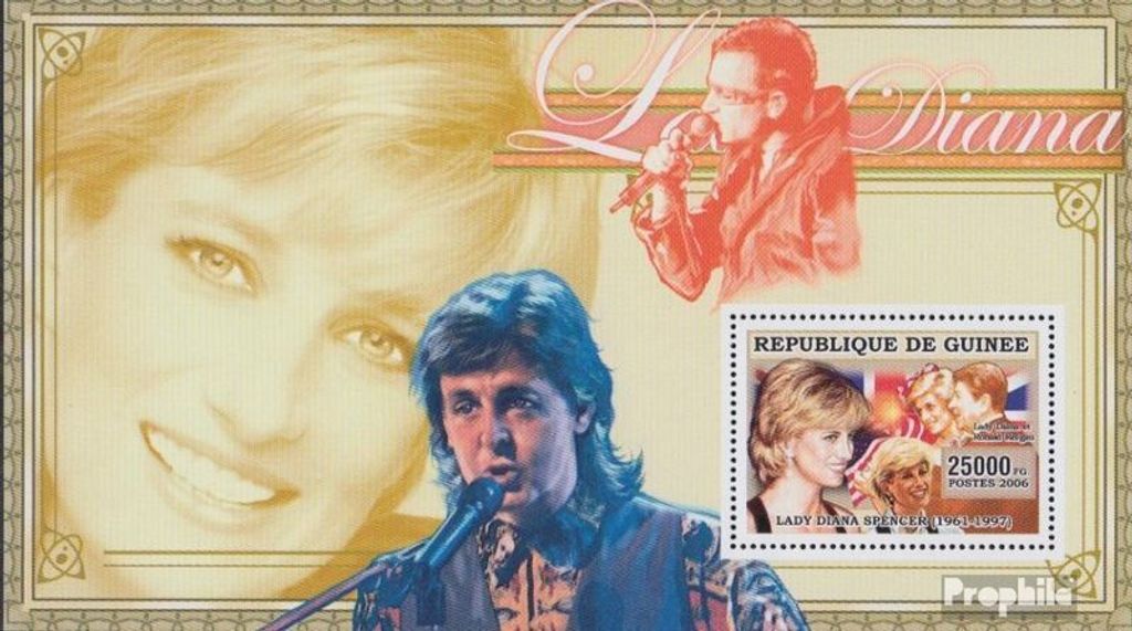 Briefmarken Guinea 2006 Mi Block 1020 (kompl. Ausgabe) postfrisch Diana