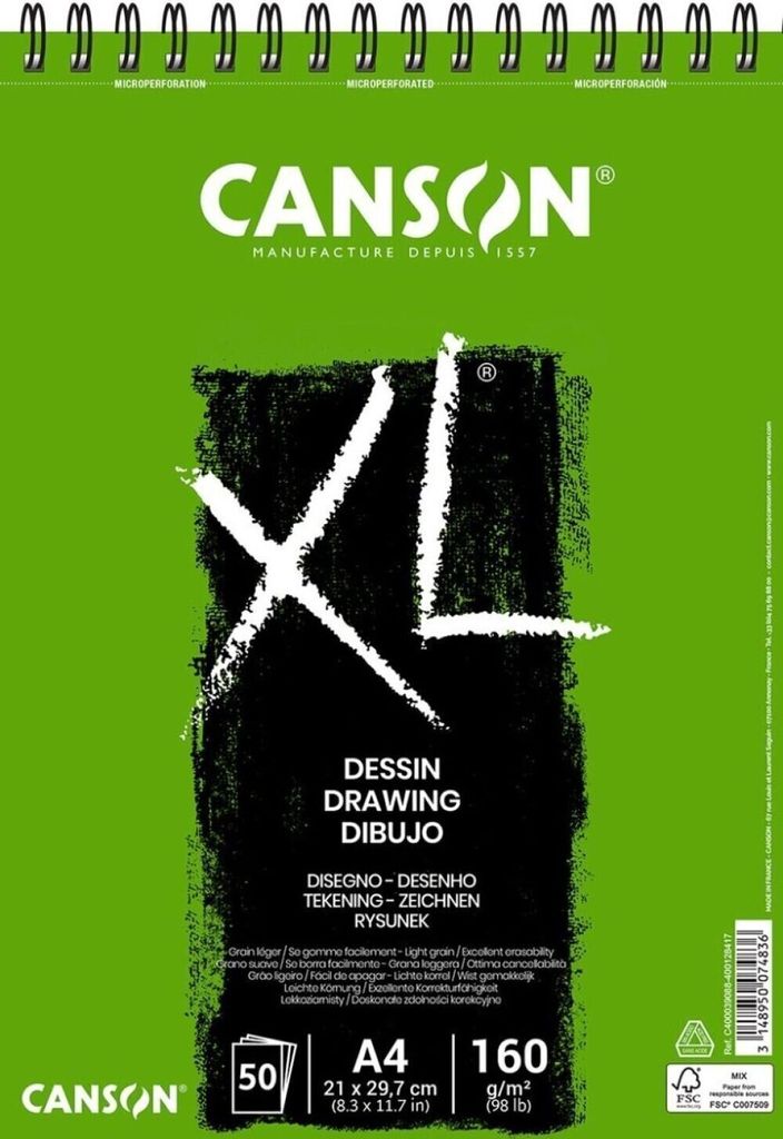 Canson XL Drawing, Sešit s uměleckým papírem, 160 g/m², 50 Obrázek produktu 