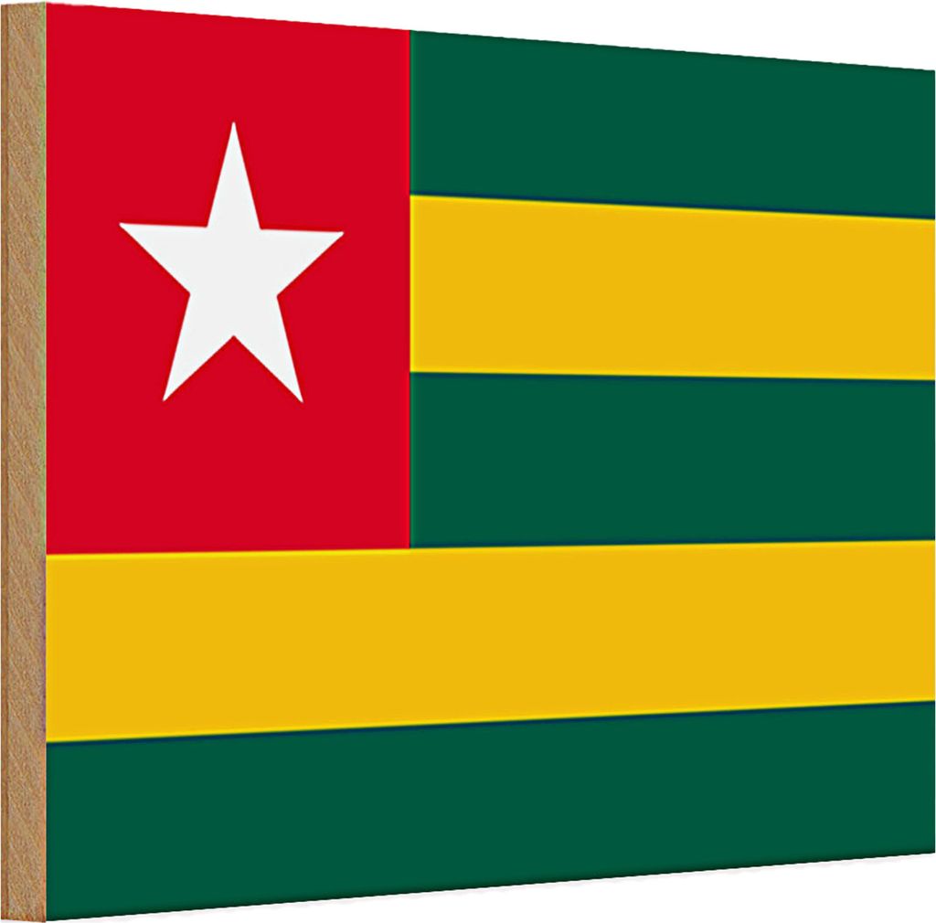 Holzschild Flagge Togo 30x20cm Flag of Togo