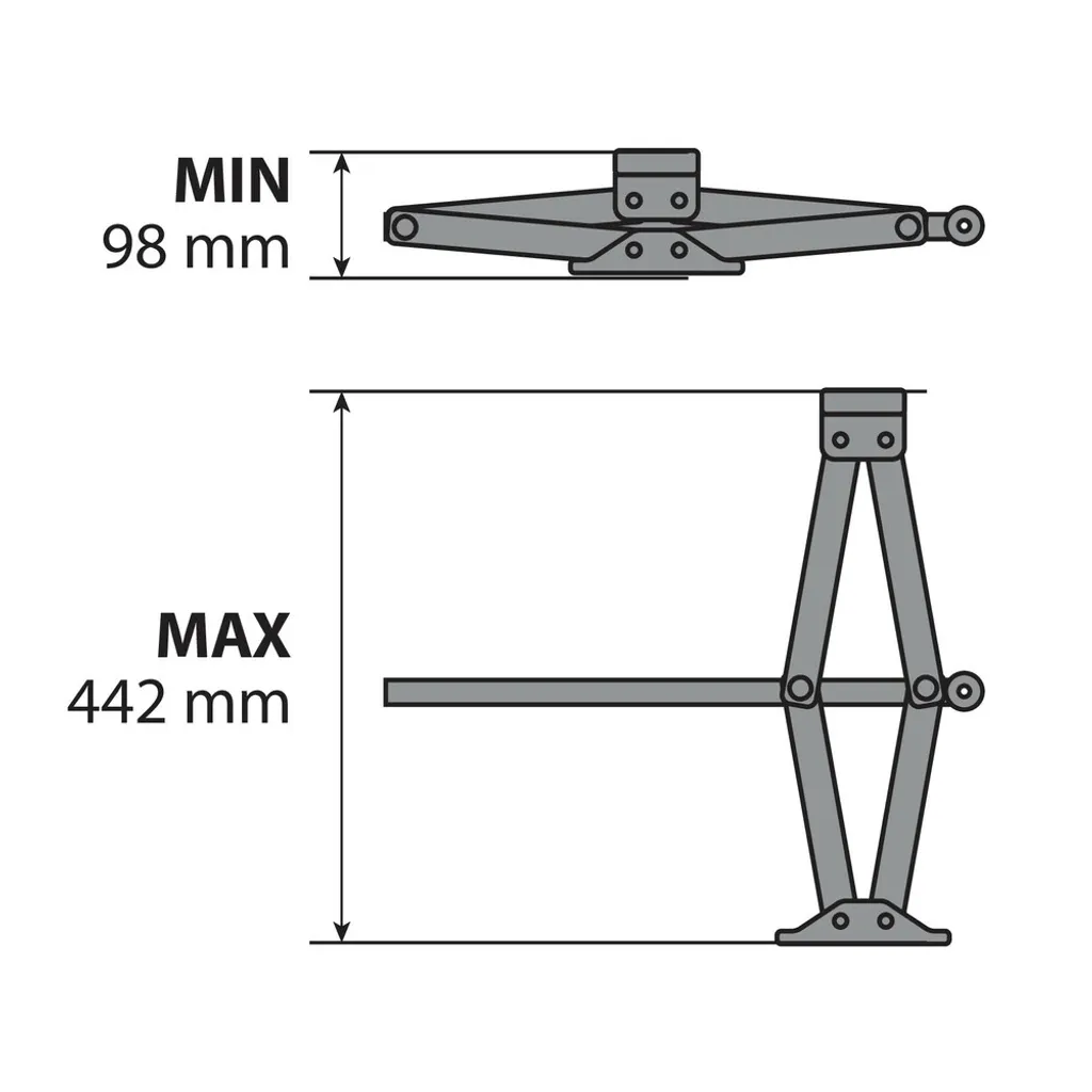 Cric de voiture à pantographe 2T - Hauteur réglable et format compact - 6