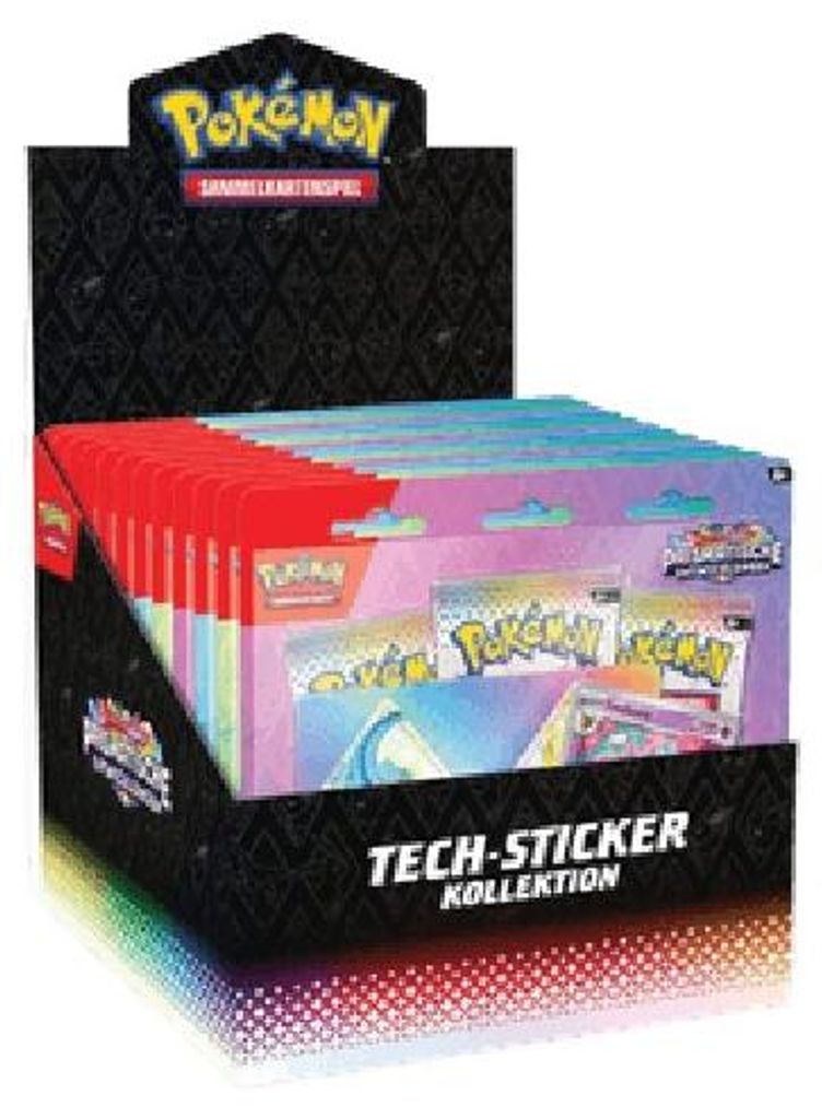 Pokemon Prismatic Evolutions: Tech Sticker Collection Display German