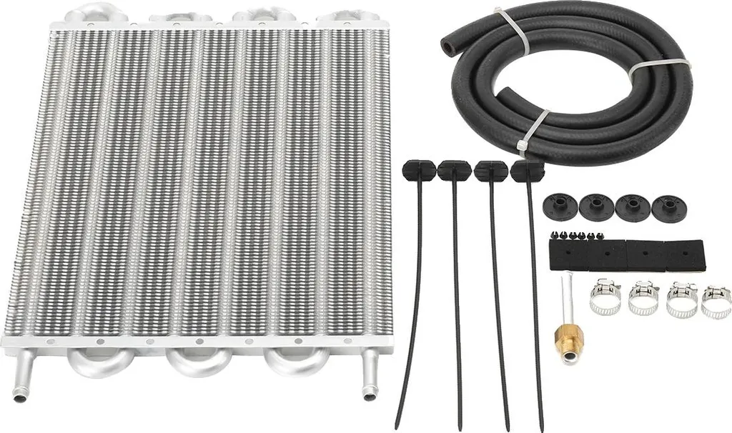 Radiatore Olio Cambio 254x300 Alluminio + Tubo Silicone 1.5m Universale