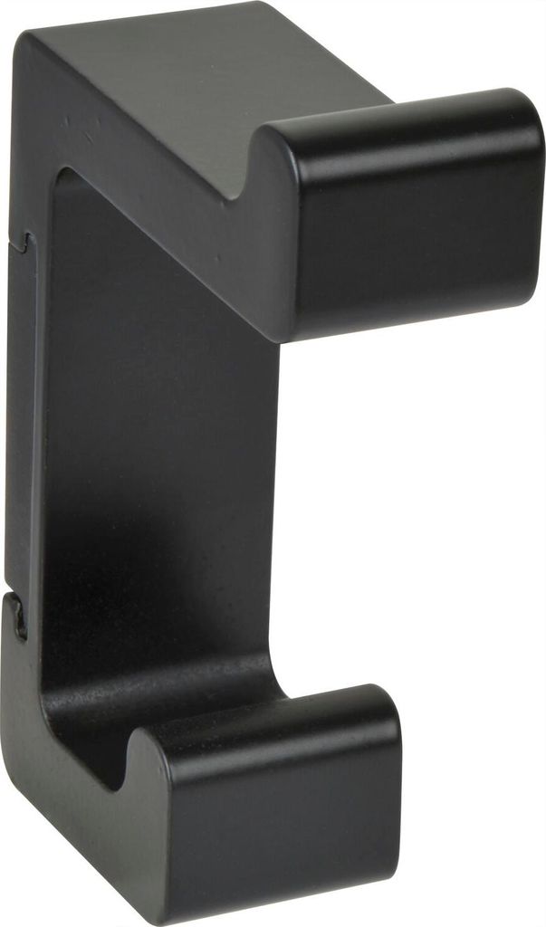 Technikteam Kleiderhaken Wand Bodon Höhe 90mm - Wandhaken zum Schrauben - zweifach, Zinkdruckguss schwarz matt pulverbeschichtet