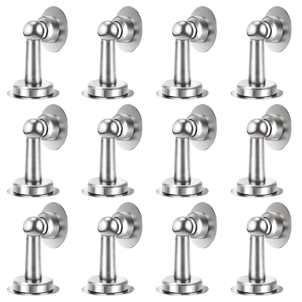12 magnetische Türstopper aus Edelstahl, selbstklebend, zur Wand- oder Bodenmontage mit doppelseitigem Klebeband oder Schrauben – kein Bohren er...