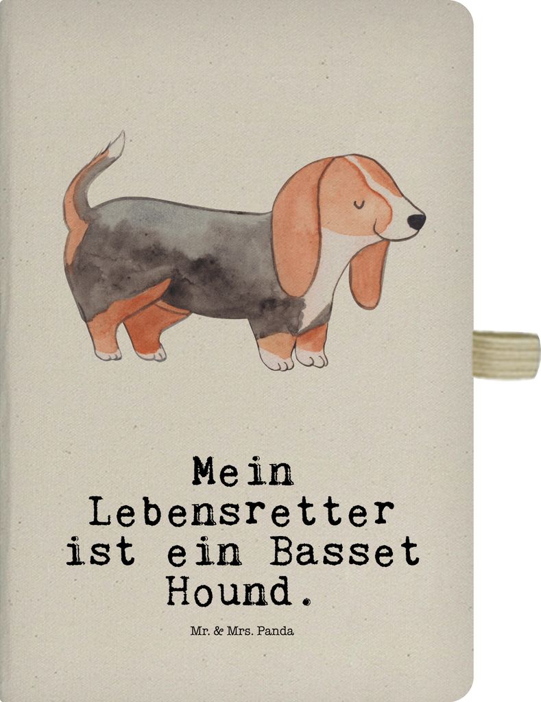 Mr. & Mrs. Panda Kladde Basset Hound Lebensretter - Transparent - Geschenk, Journal, Adressbuch, Reisetagebuch, notizbuch, Tagebuch