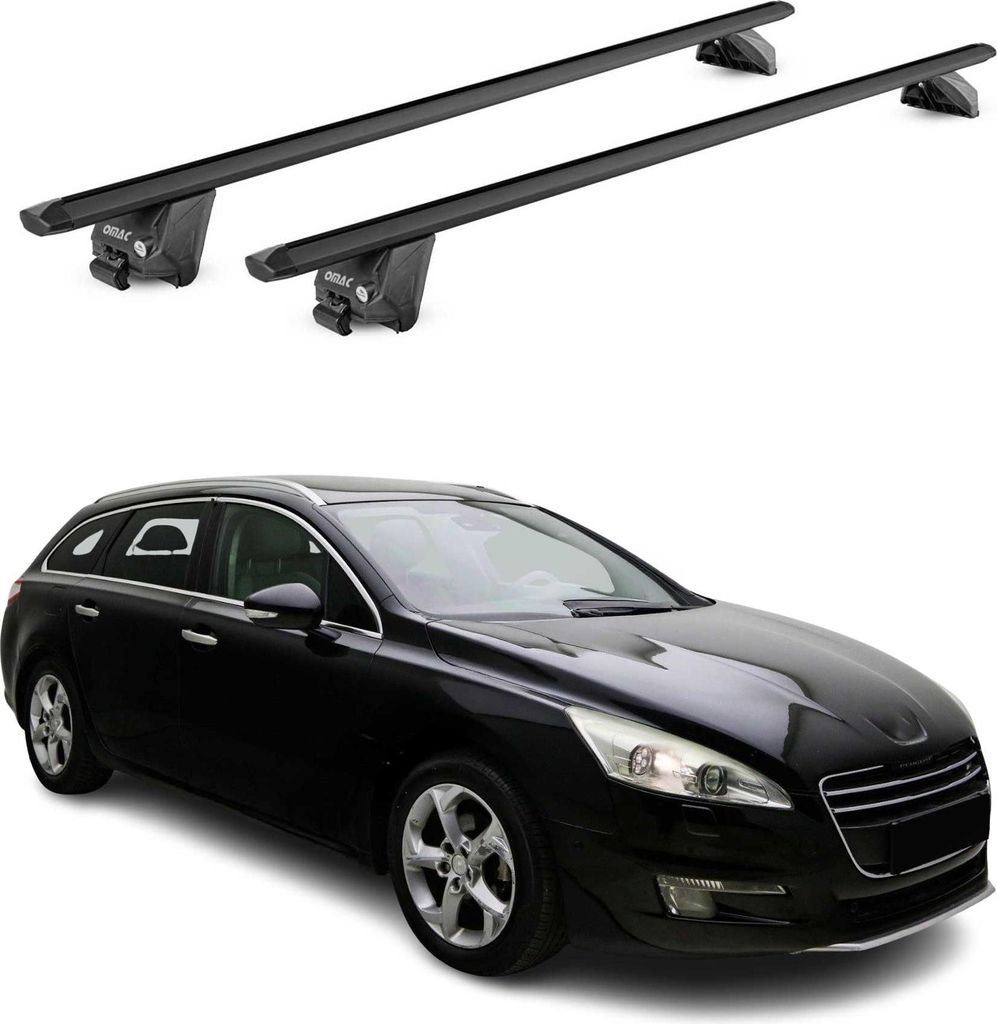 Dachträger Grundtäger für Peugeot 508 Kombi 2011-2025 100kg Alu Schwarz 2x ABE