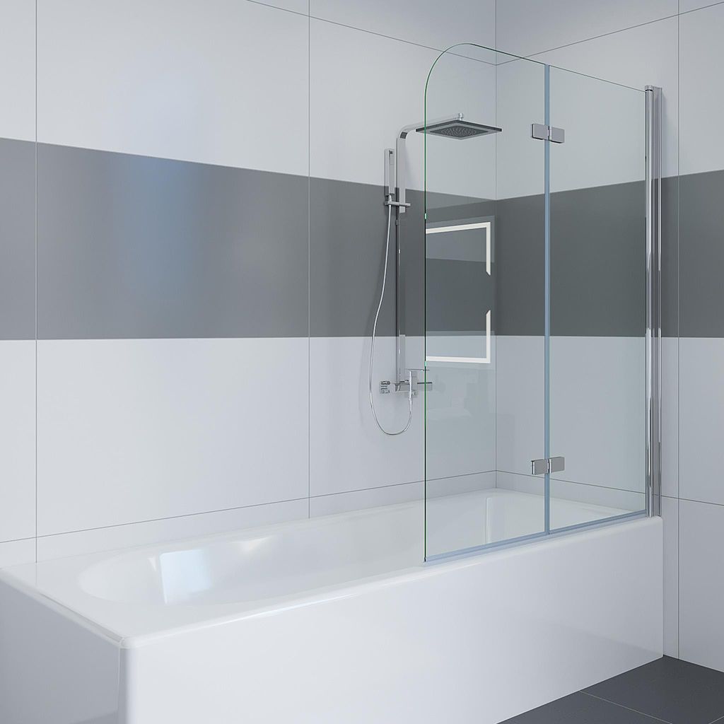 IMPTS Duschwand für Badewanne 120x140cm, Faltbar Duschwand Produktbild 