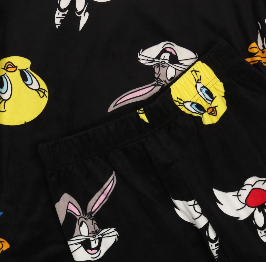 Looney Melodies Damen Schlafanzug schwarz, Schlafanzug mit Produktbild 8