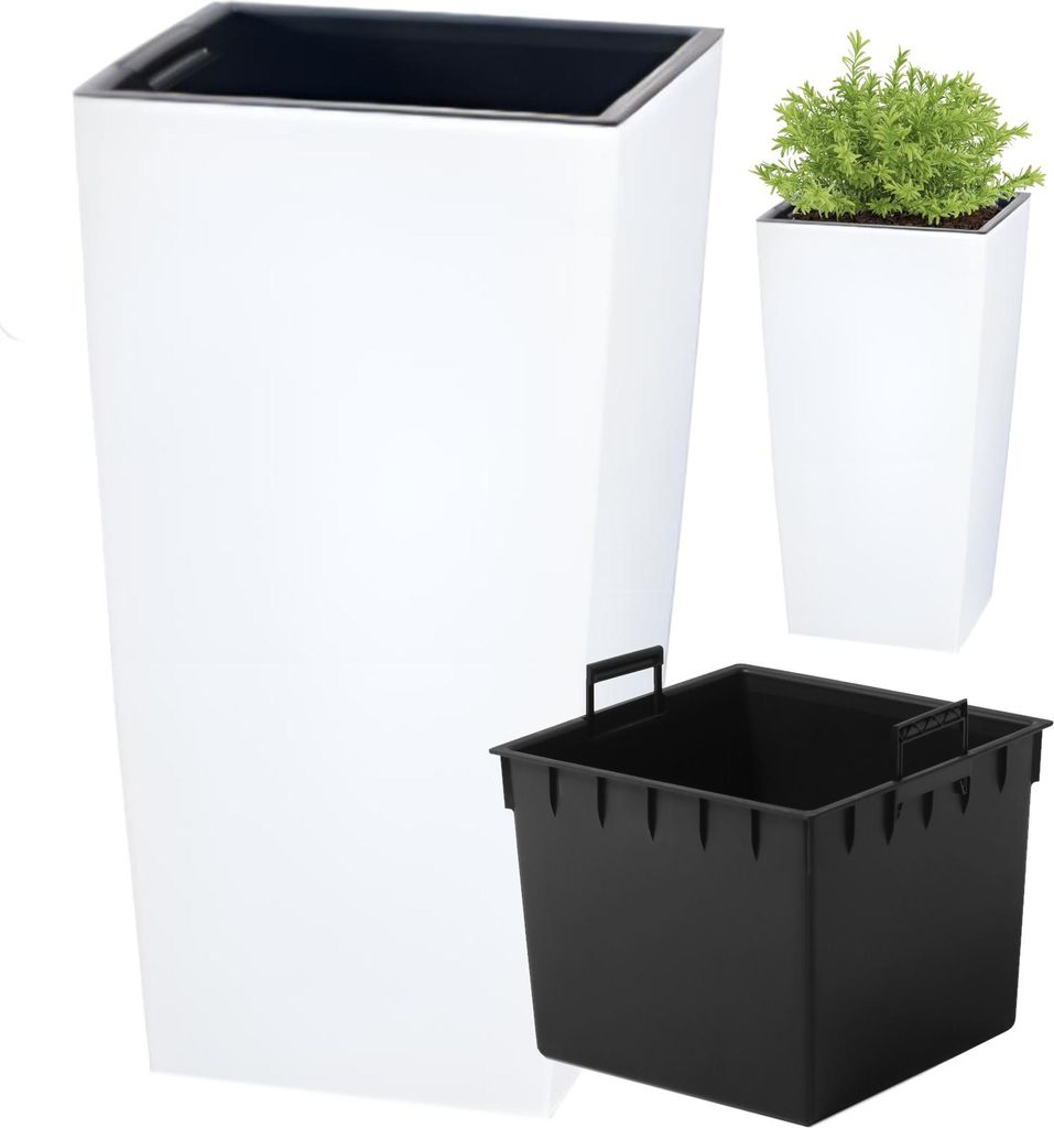 URBI SQUARE DURS240 bloempot - wit Productafbeelding 