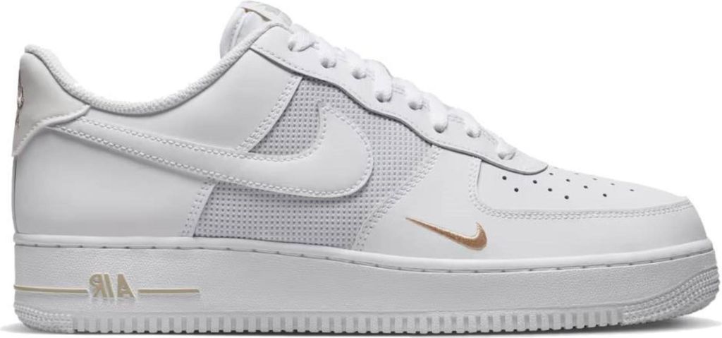 Nike Air Force 1 Low "White Desert Khaki Mini Swoosh" Weiß, Größe: 47.5