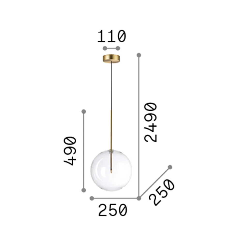 Lustre Suspension Moderne en Chrome Argenté D25 avec Éclairage LED 2W