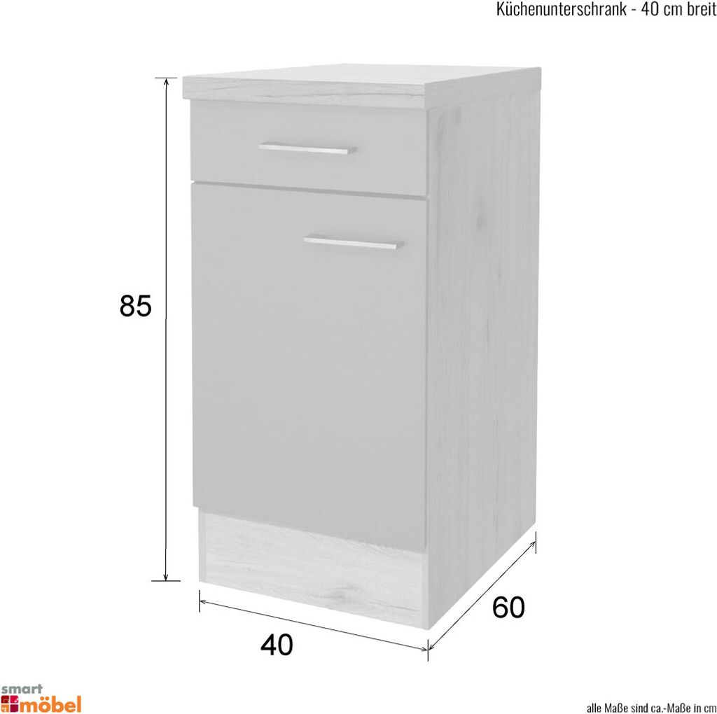 Flex Well Unterschrank mit Schublade und Drehtür Tiago Produktbild 5