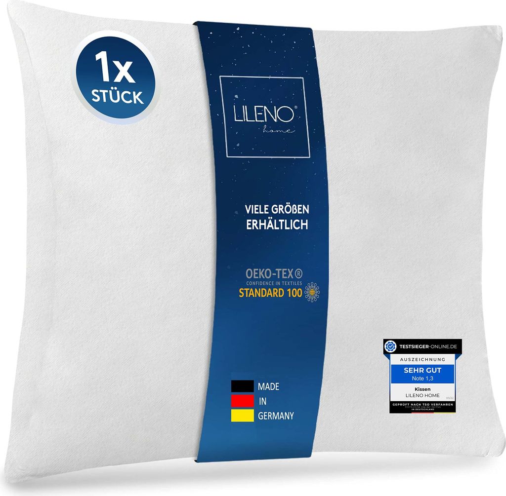 LILENO HOME 1er Set Kissenfüllung 80 x 80 cm - 40°C waschbares Innenkissen geeignet für Allergiker - Polyester Kisseninlet als Couchkissen, Sofa...