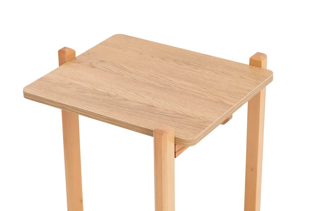 Petite table d'appoint robuste 100% mélaminée Maya finition bois clair