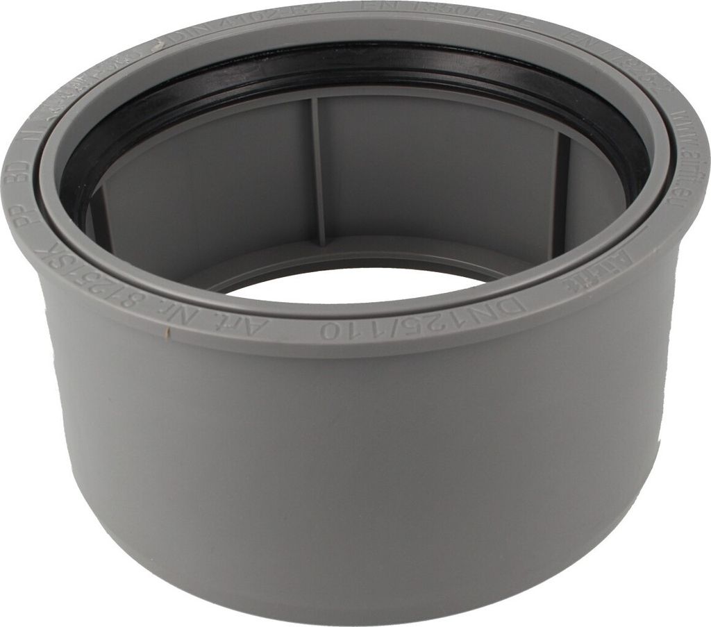 airfit Superkurz-Reduzierstück DN125x110aus PP, grau