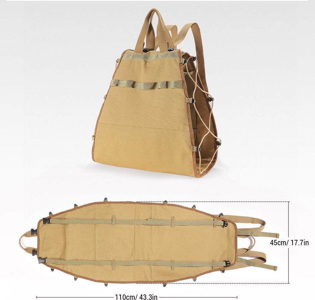 Brennholz-Tragetasche aus Segeltuch, Holz-Tragehalter mit Griffen und Schultergurt für Kaminöfen
