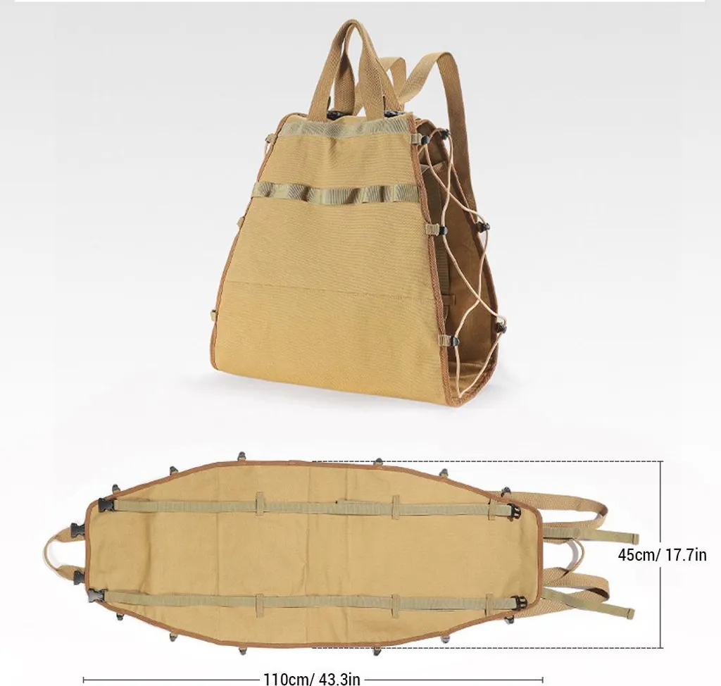 Sac de transport de bois en toile robuste avec bandoulière réglable