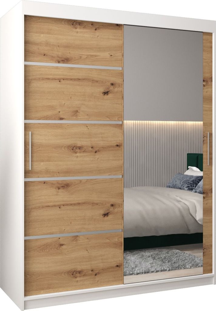 Kleiderschrank, Schiebetürenschrank Schlafzimmer, Schrank mit Spiegel VERONA 2 150 cm