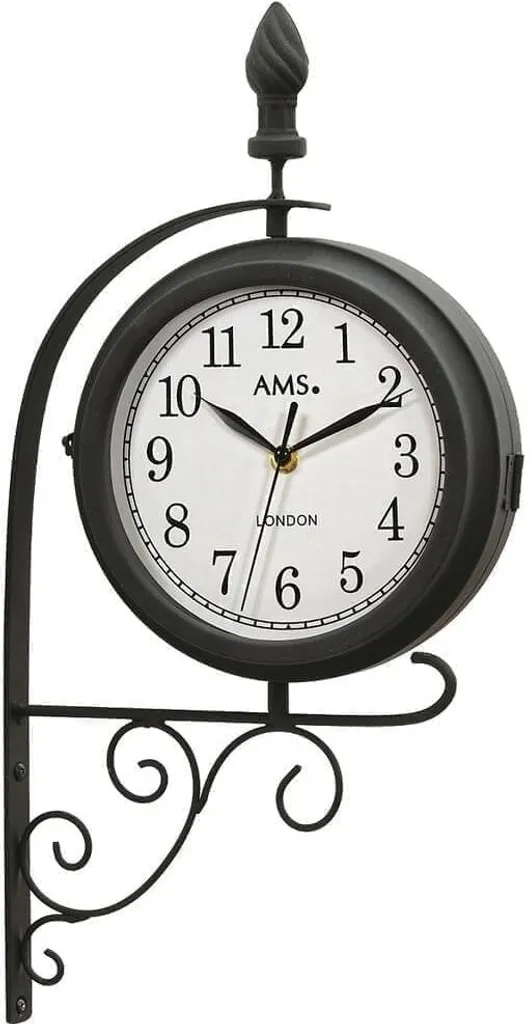 Horloge murale AMS 9433 à quartz - Format 24x54x9cm finitions inox