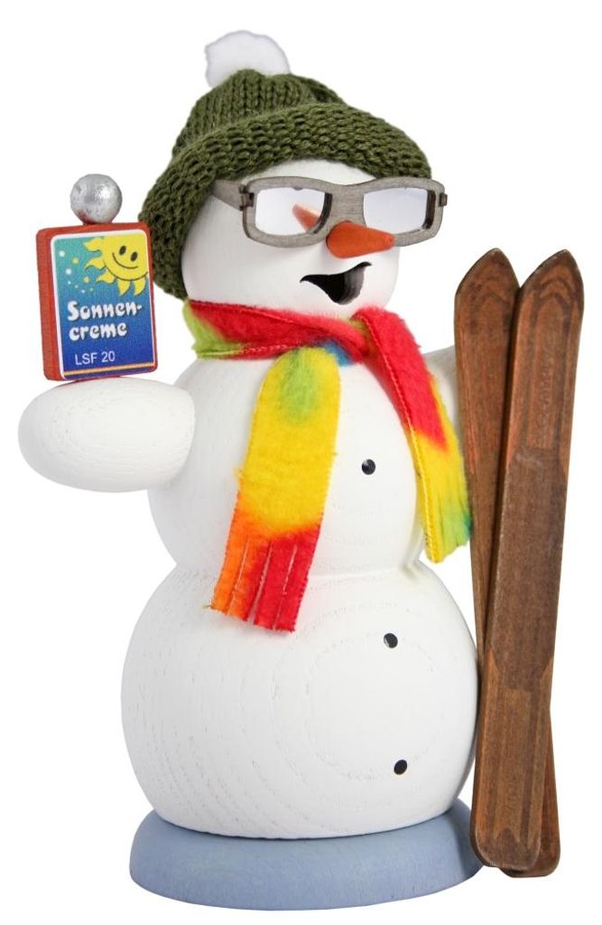 Drechslerei Kuhnert - Räucherfigur - Schneemann Apre´s Ski Produktbild 