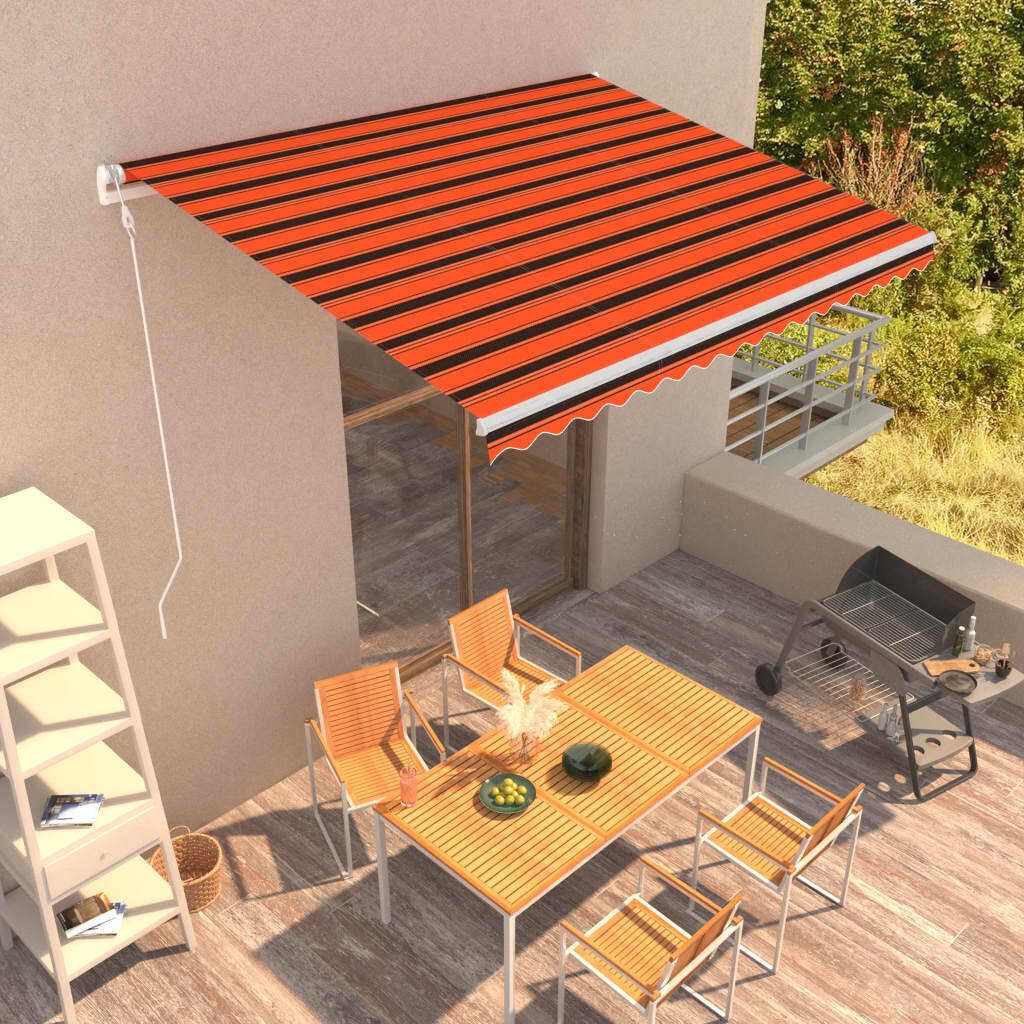 "2026 Promotion" Automatisch Einziehbare Markise 400×300 cm Orange und Braun - Markisen CC3217