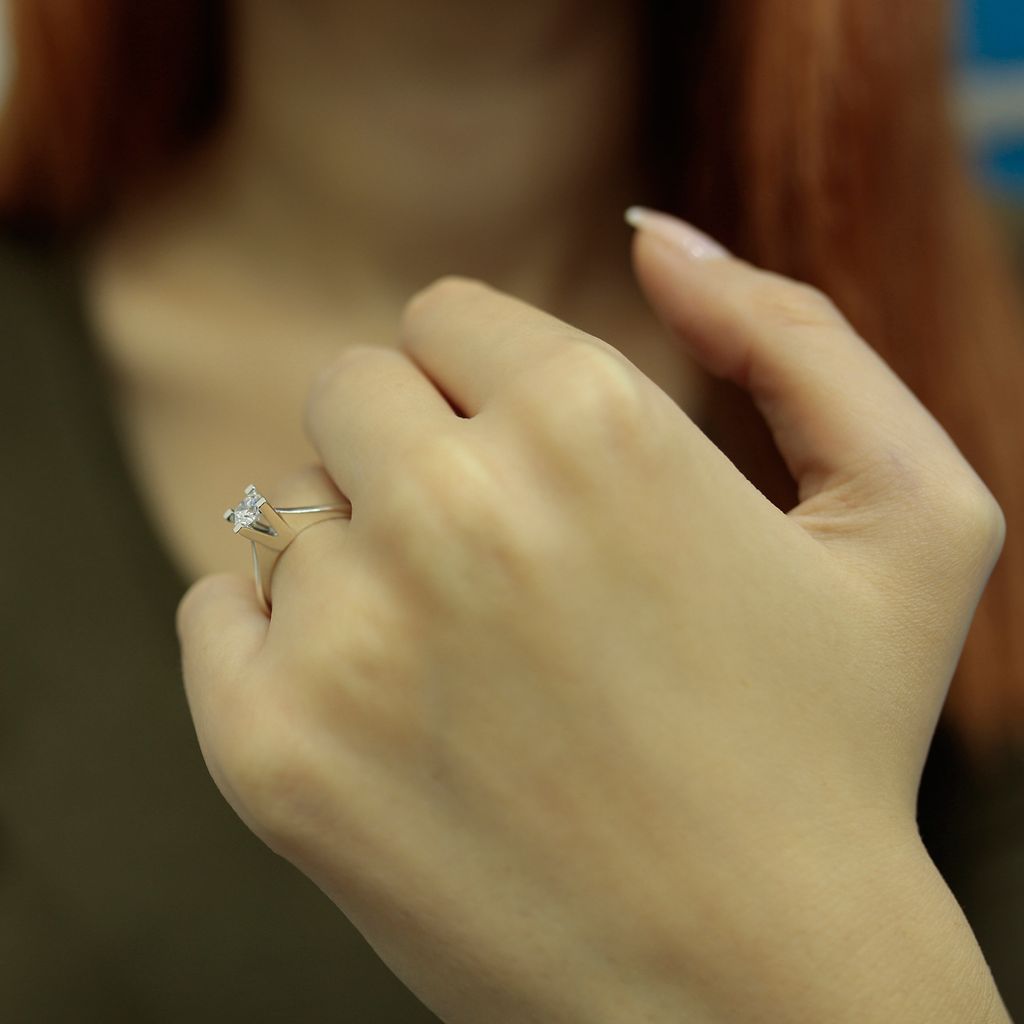 0,40 Carat Diamant Solitär Ring Meisterwerk 14 Karat Weißgold