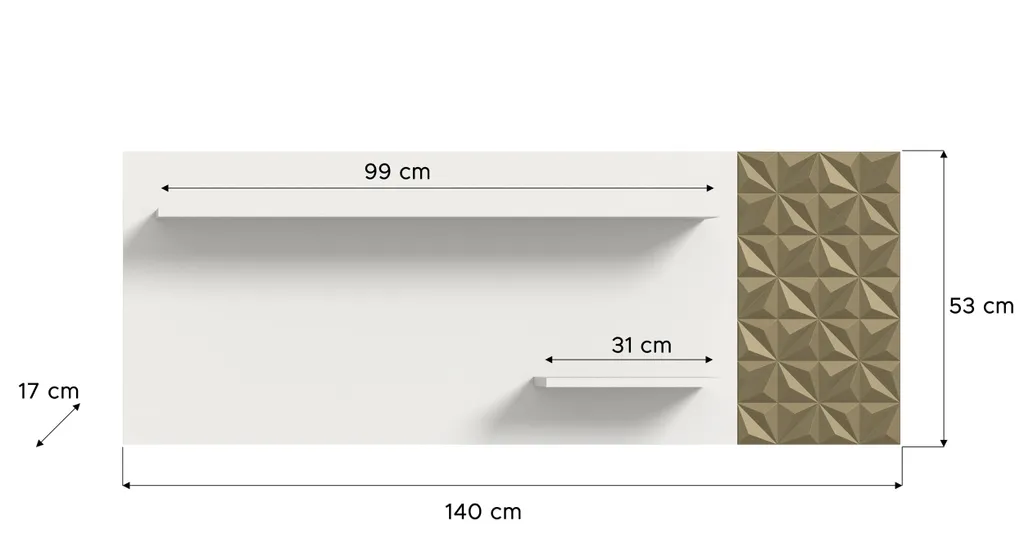 Prisma étagère murale 2 niveaux blanc mat style géométrique moderne - 3