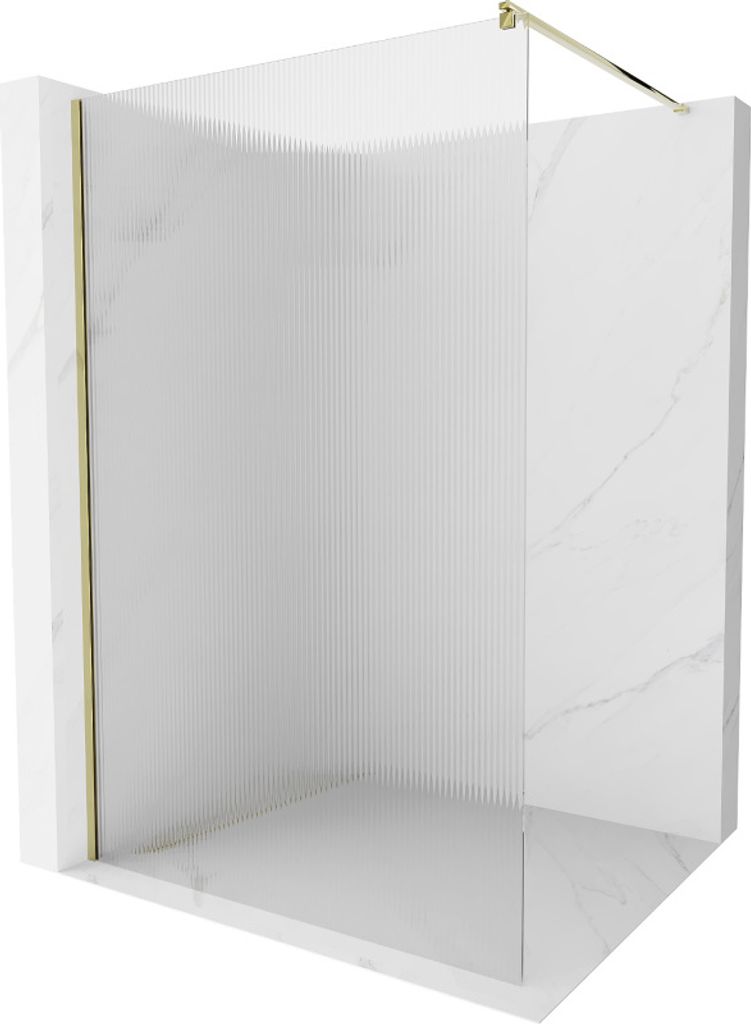 Mexen Kioto Duschwand 120 x 200 cm, gestreift 8 mm, gold - 800-120-101-50-09