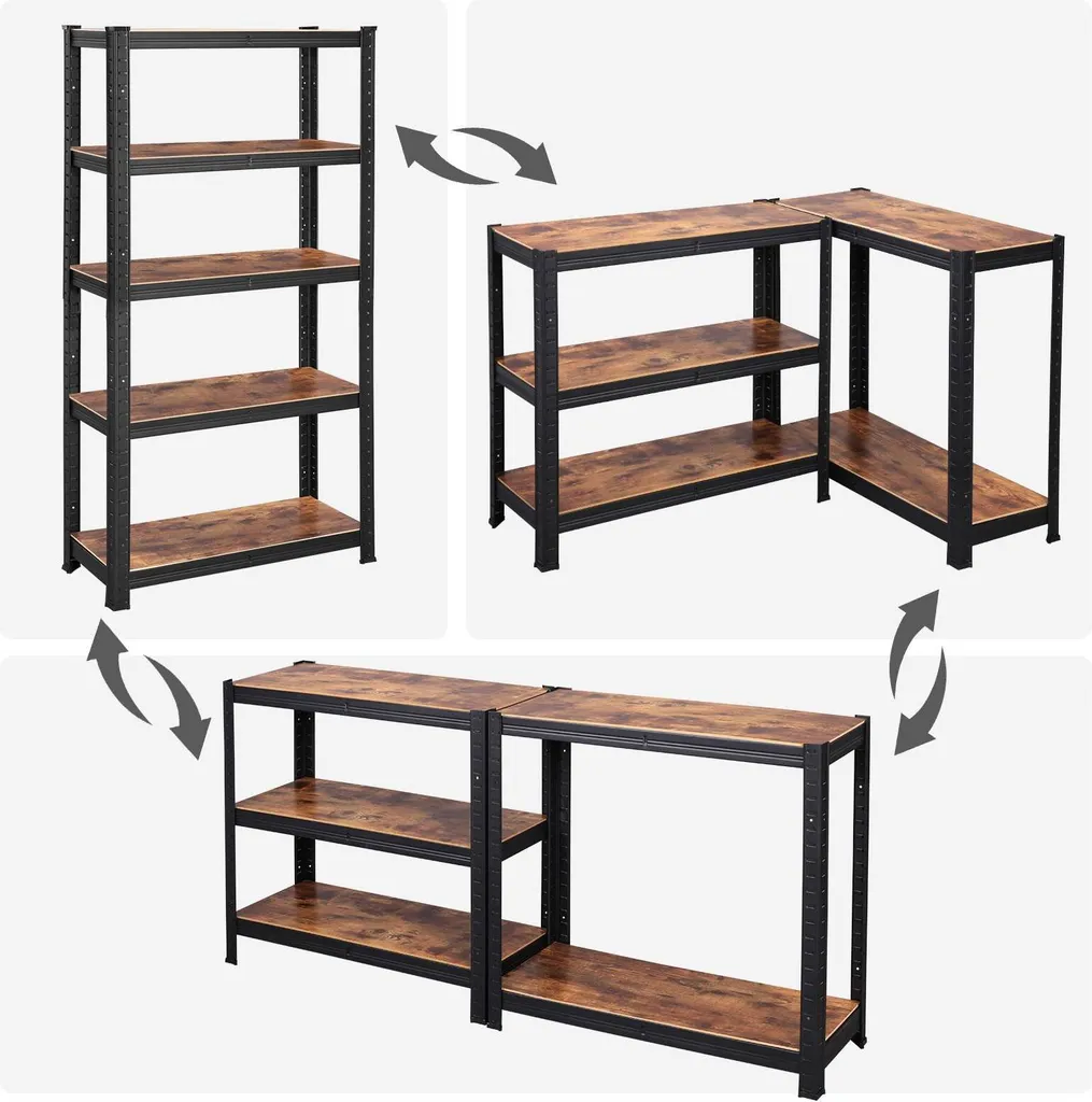 Étagère de Rangement Réglable 650kg avec 5 Niveaux de Stockage Pro