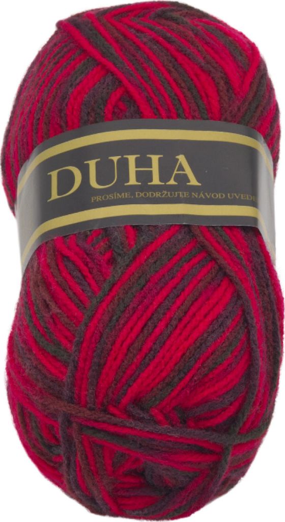 Garn DUHA - 50g / 150 m - Rot,Schwarz
