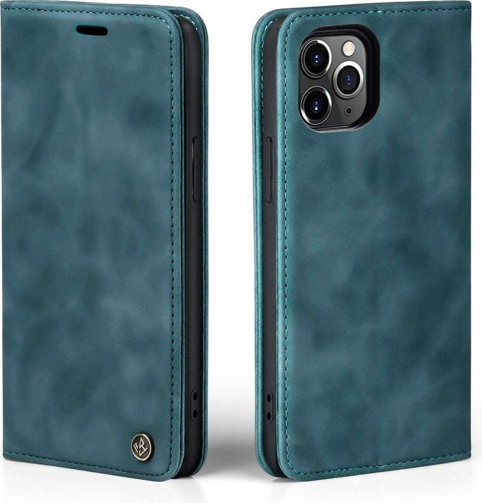 Handy Hülle für Apple iPhone 11 Pro Klapphülle Bookcase Flip Cover Handy Tasche Etui Farbe: Petrol